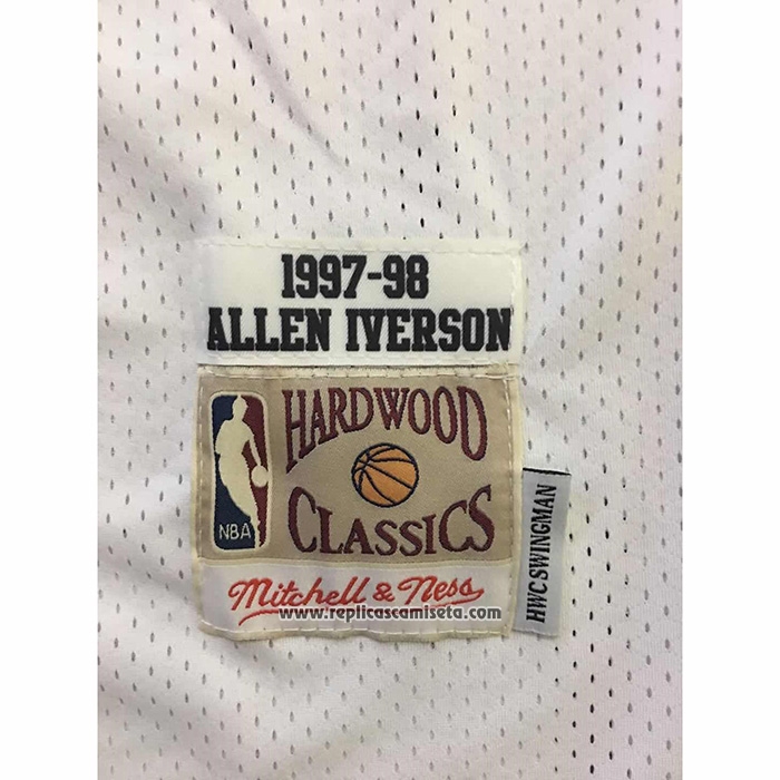 Camiseta Philadelphia 76ers Allen Iverson #3 Mitchell & Ness 1997-98 Blanco